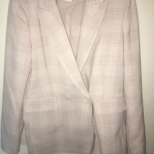 House of Harlow Tan Nude Plaid Blazer M -Pre owned
